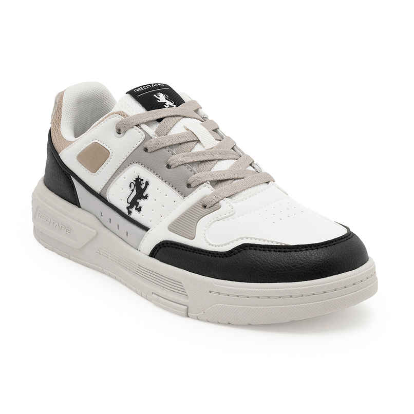 Red Tape Casual Sneaker Shoes For Men | Impact-Resistant Comfort | Black-Brown | Size 6