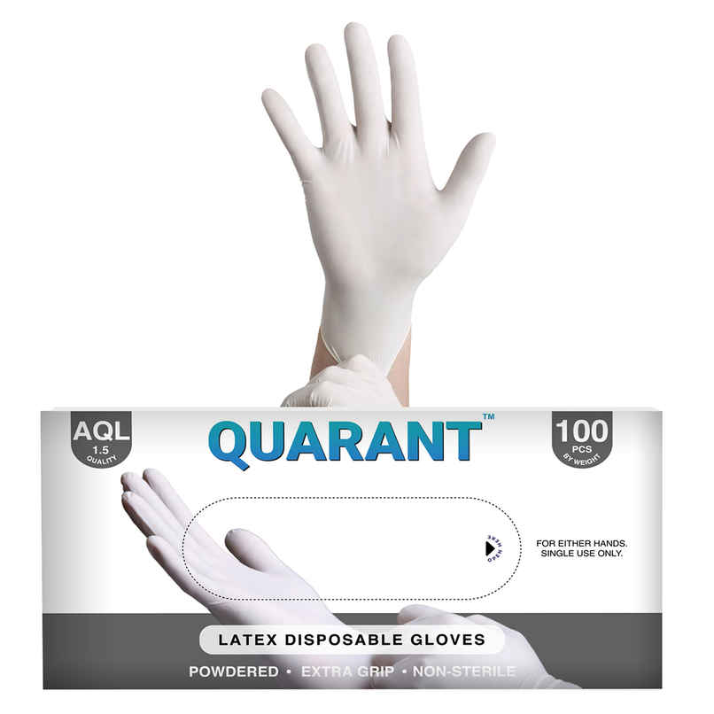 Latex Disposable Hand Gloves | Powdered | Medium Latex Disposable Hand Gloves | Powdered | Medium