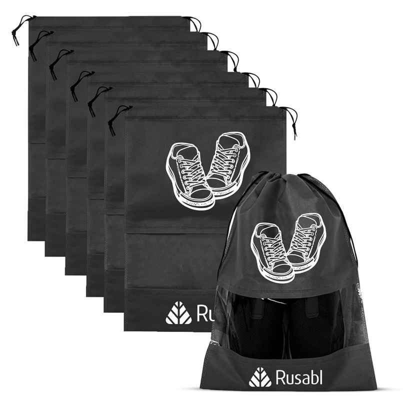 Rusabl Shoe Bag for Travel - Black | Travel Organiser for Women & Men