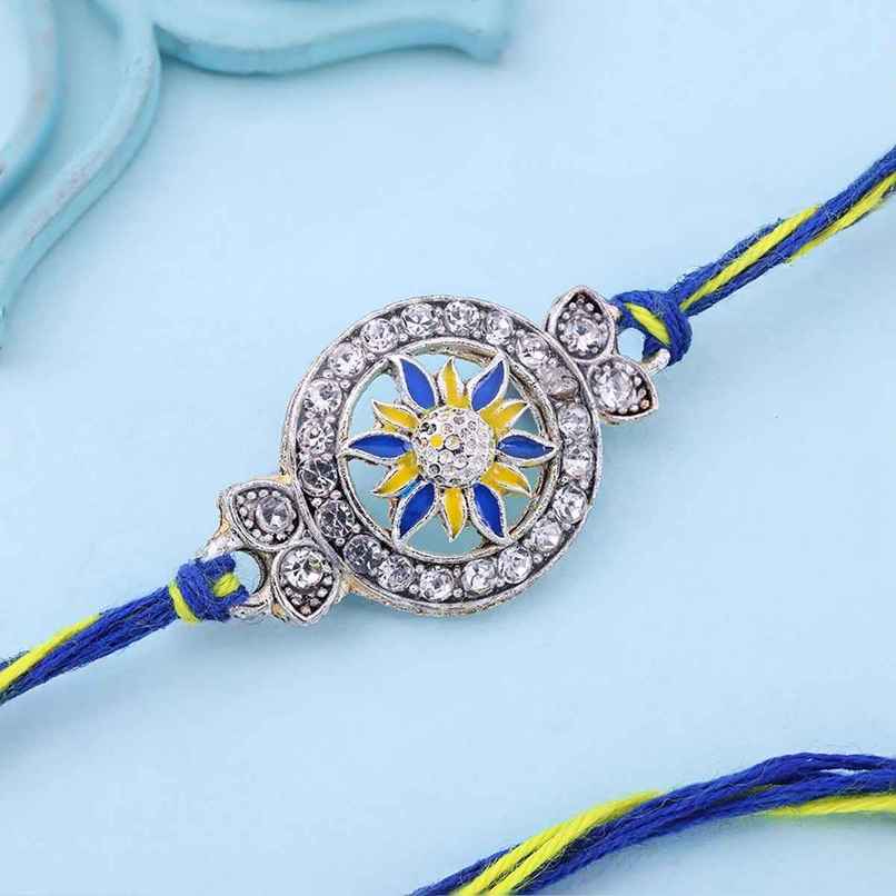 Majestic Blue Floral Bhaiya Rakhi | Pack of 1 | Floweraura Majestic Blue Floral Bhaiya Rakhi | Pack of 1 | Floweraura