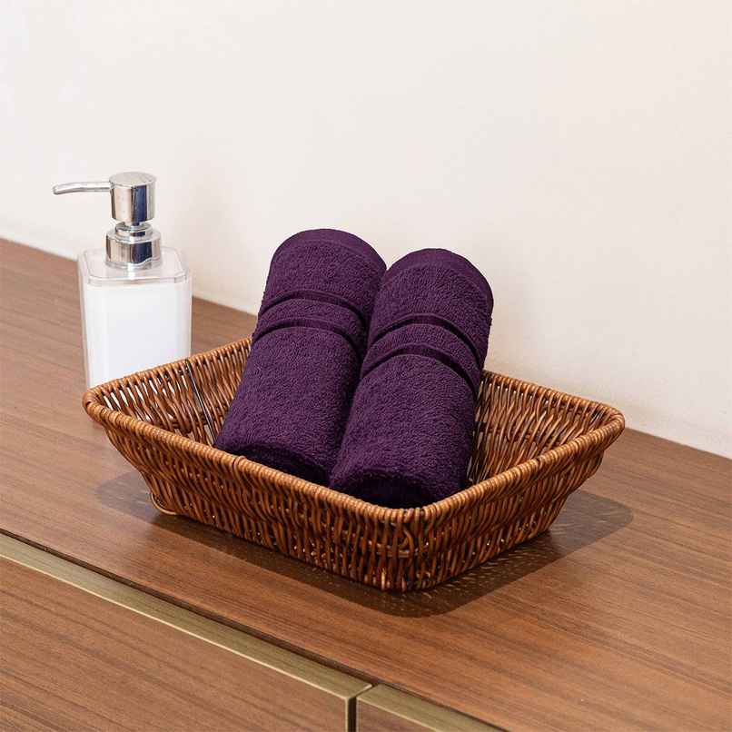 Home Elegance by myTrident Comfort Living 100% Cotton Hand Towel Set | 40cm x 60cm | 400 GSM | Black Currant