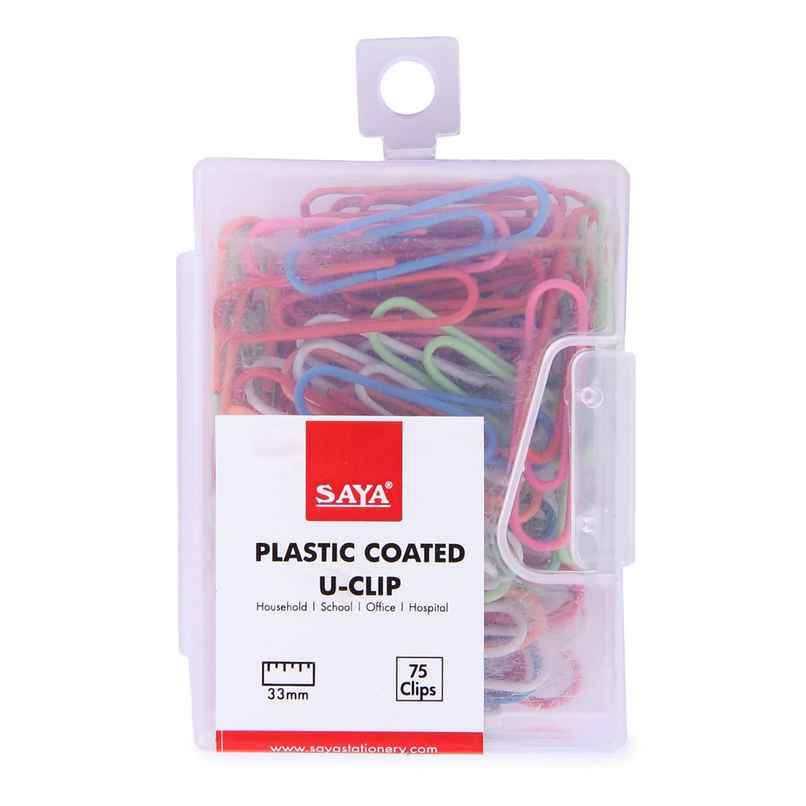 Saya U Gem Clips 33mm | Metal Paper Clips for Document Organization | 75 Clips Pack