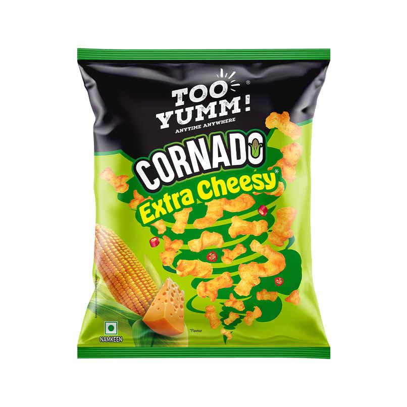Too Yumm Extra Cheesy Crunchy Cornado, 60% Less Saturated Fats, No Palm Oil Healthy Cheese Puffcorn