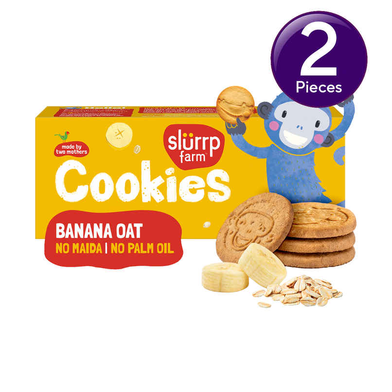 Slurrp Farm No Maida No Palm Oil Banana Oat Cookies | Yummy Biscuits For Kids | Combo Slurrp Farm No Maida No Palm Oil Banana Oat Cookies | Yummy Biscuits For Kids | Combo