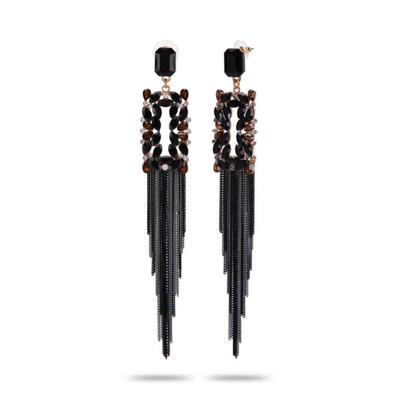 YouBella Jewellery Earings Crystal Tassel Handmade Earrings for Girls and Women YouBella Jewellery Earings Crystal Tassel Handmade Earrings for Girls and Women