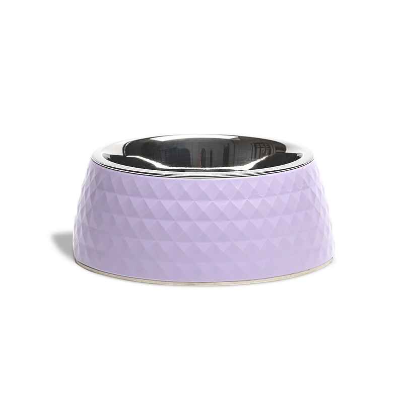 Zigly Lifestyle Retro Pyramid Dog Bowl - Lavender (L)