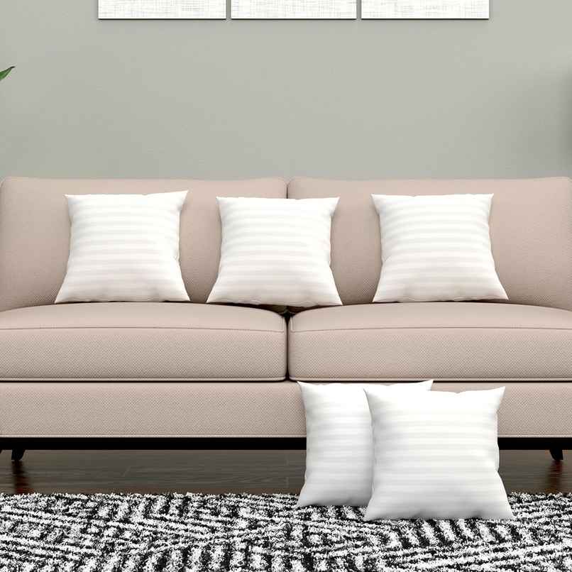 Kuber Industries Small Microfiber Cushion Pillow | 30 x 30 cm | White