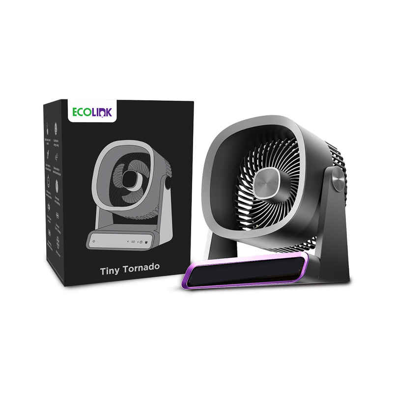 EcoLink Tiny Tornado Mini Fan (Grey Purple) | USB Rechargeable