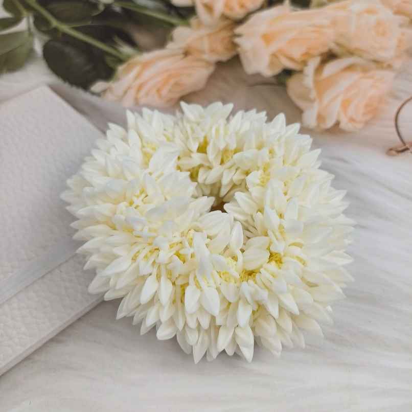 The Opal Factory Hair Accessories | Faux Mogra Scrunchie for Girls and Women | 1 pc