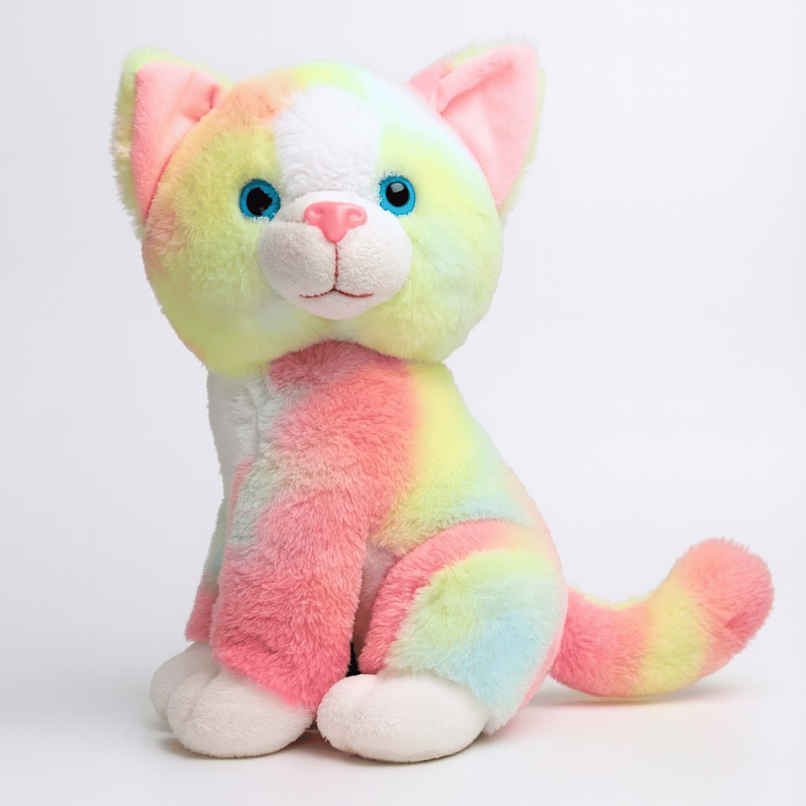 Toytales Cute Cat Soft Toy | Plushie Colorful Stuffed Animal | Toy For Kids