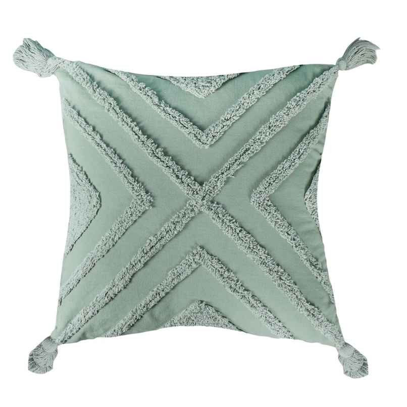 Sashaa World Tufted Cotton Cushion Cover | Green