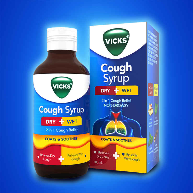 Vicks Cough Syrup for Dry & Wet Cough with Tulsi, Ginger & Ayurvedic Ingredients Vicks Cough Syrup for Dry & Wet Cough with Tulsi, Ginger & Ayurvedic Ingredients