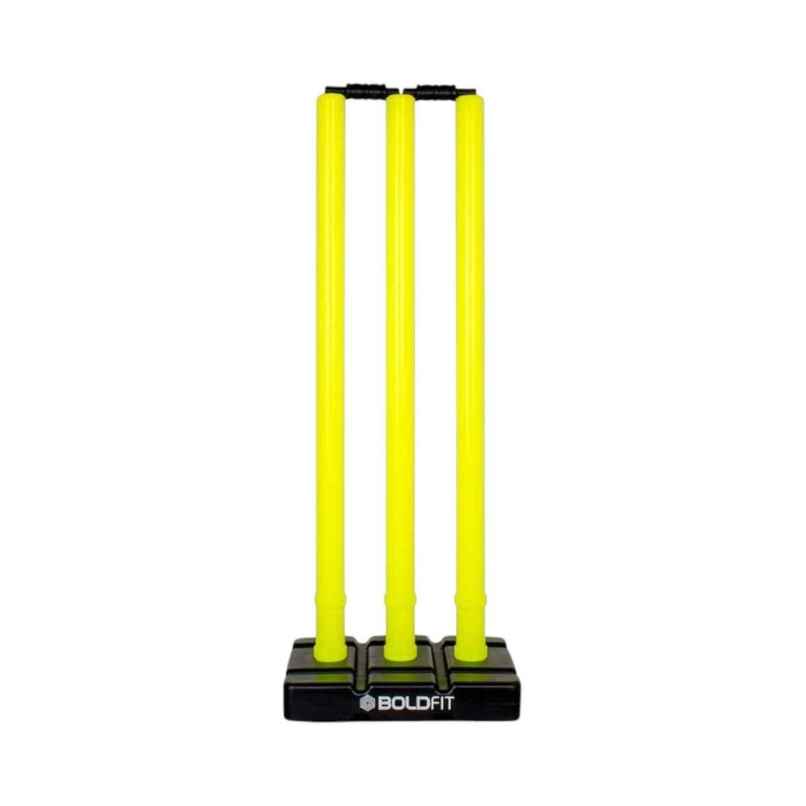 Boldfit Cricket Stumps With Stand & Bails Plastic Wickets - Fluorescent Green Boldfit Cricket Stumps With Stand & Bails Plastic Wickets - Fluorescent Green