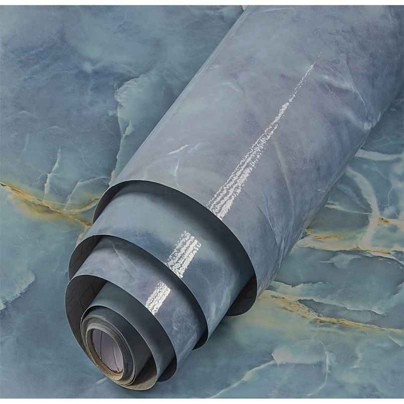 Perpetual Marble Stickers | DIY Peel & Stick Waterproof Wallpaper | 60 x 200Cm | Blue