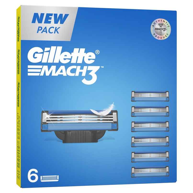 Gillette Mach3 Shaving Blades For Men (6 Cartridges)