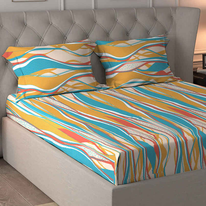 Home Elegance by myTrident Microfiber Bedsheet Set | Queen Size Double Bed sheet | 2 Pillow Covers | Zenith