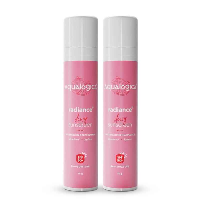 Aqualogica Radiance+ Dewy Sunscreen Gel with Watermelon & Niacinamide - SPF 50+ & PA+++ Combo Aqualogica Radiance+ Dewy Sunscreen Gel with Watermelon & Niacinamide - SPF 50+ & PA+++ Combo