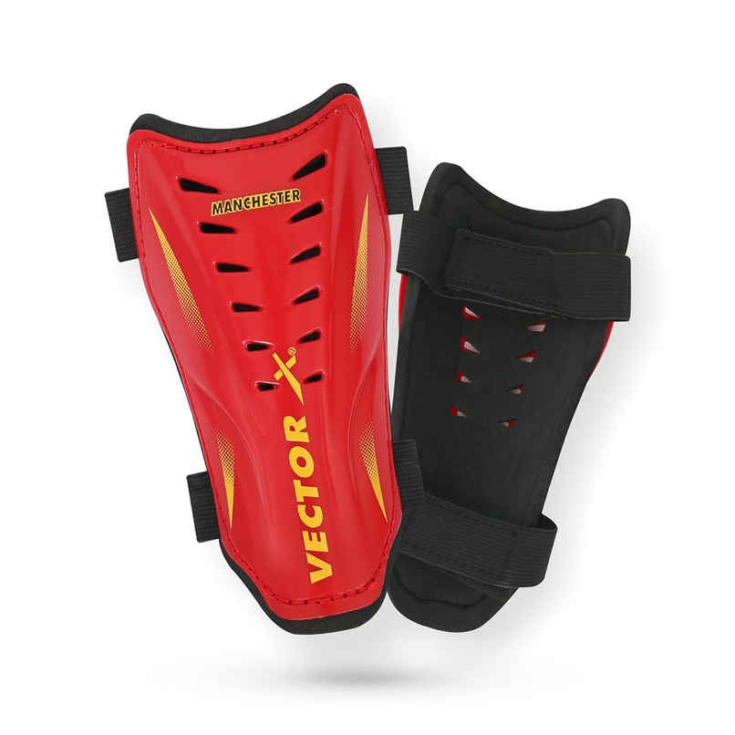 Vector X Manchester Shinguard | Shinguard For Football | Shinguard For Men| Red| Set of 2 | (L) Vector X Manchester Shinguard | Shinguard For Football | Shinguard For Men| Red| Set of 2 | (L)