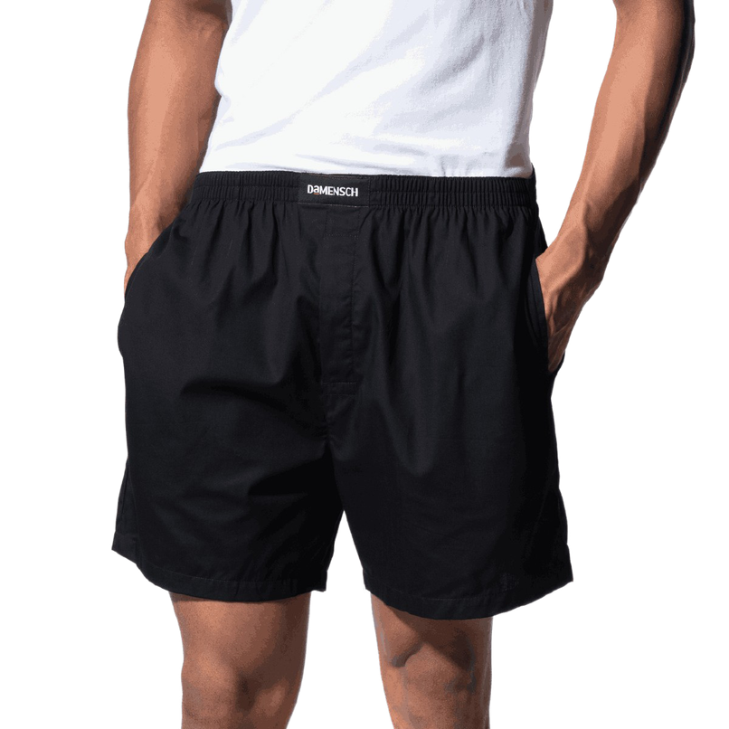 DaMENSCH Men's Cotton Boxer Shorts | Black - XL