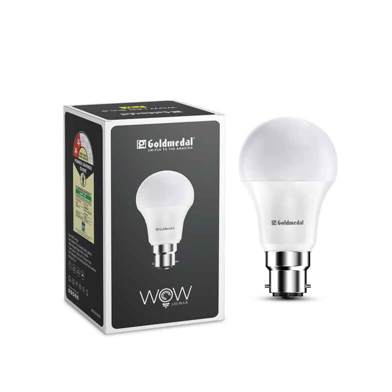Goldmedal WOW 9W B22 Base LED Bulb For Home & Office | 230 Degree Light Coverage | 4kV Surge Protection | High Voltage Protection | Energy Efficient Goldmedal WOW 9W B22 Base LED Bulb For Home & Office | 230 Degree Light Coverage | 4kV Surge Protection | High Voltage Protection | Energy Efficient
