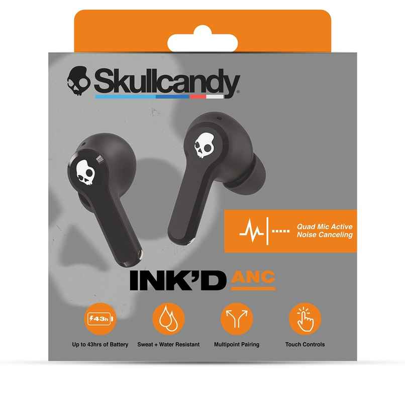 Skullcandy Inkd ANC Wireless Earbuds 43 Hour Battery Noise Cancelling Black