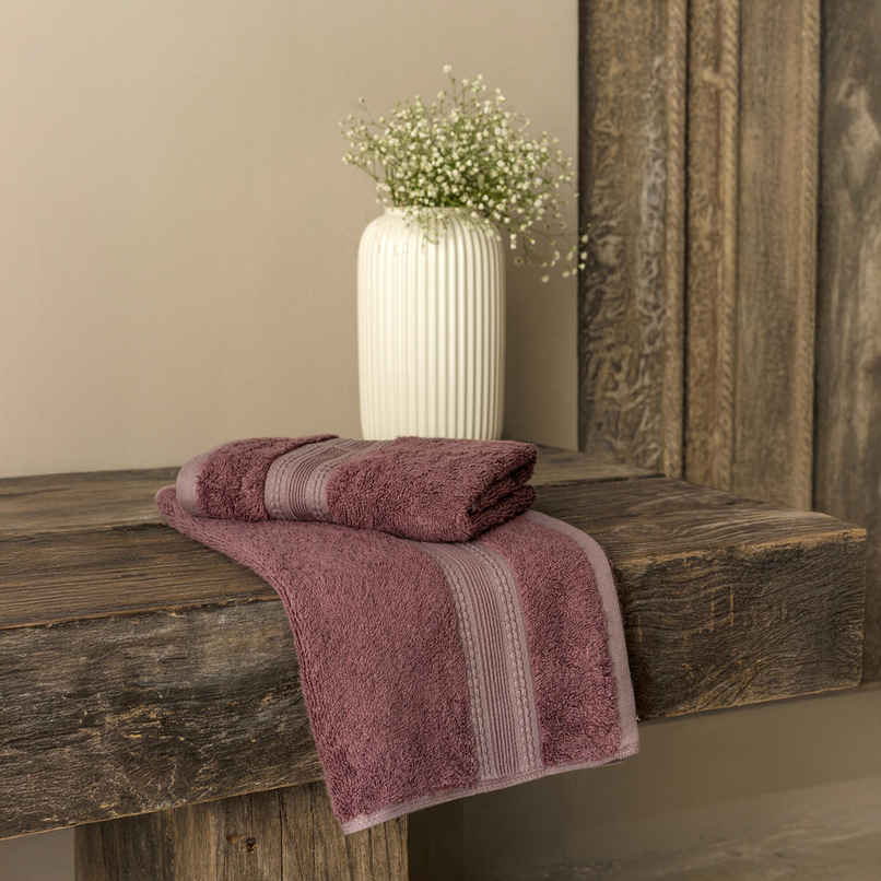 DDECOR Ecofriendly 70% Bamboo 30% Cotton Super Soft 650 GSM Solid Sustainable Hand Towel - Magenta