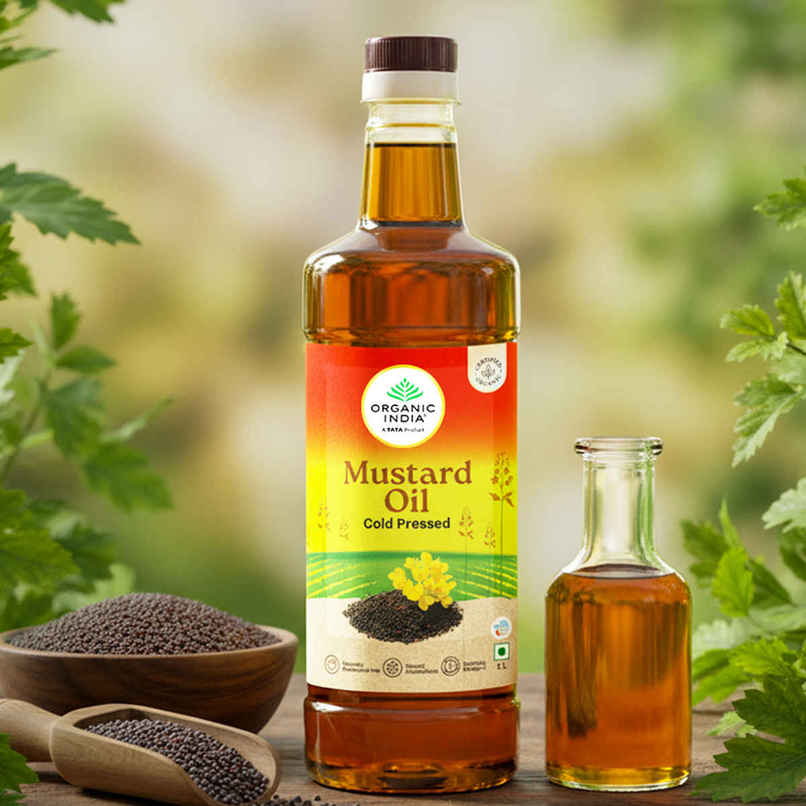 A Tata Product - Organic India Mustard Cold Pressed Oil | Lab Tested On 250+ Parameters A Tata Product - Organic India Mustard Cold Pressed Oil | Lab Tested On 250+ Parameters