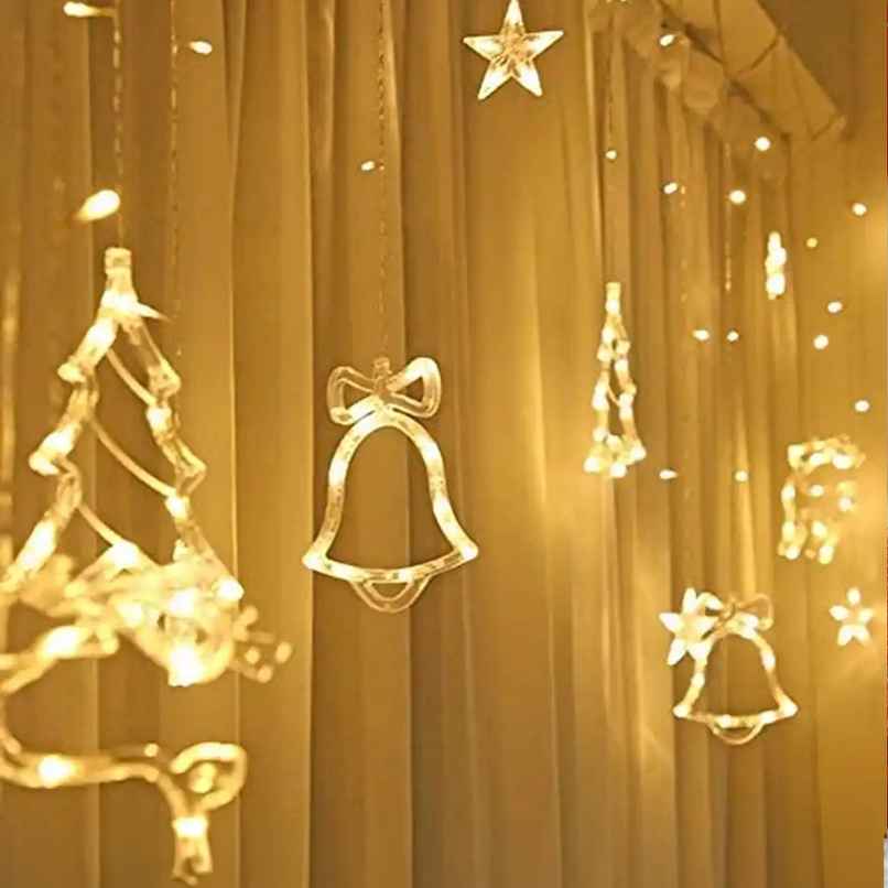 Quace Christmas Theme Curtain Light