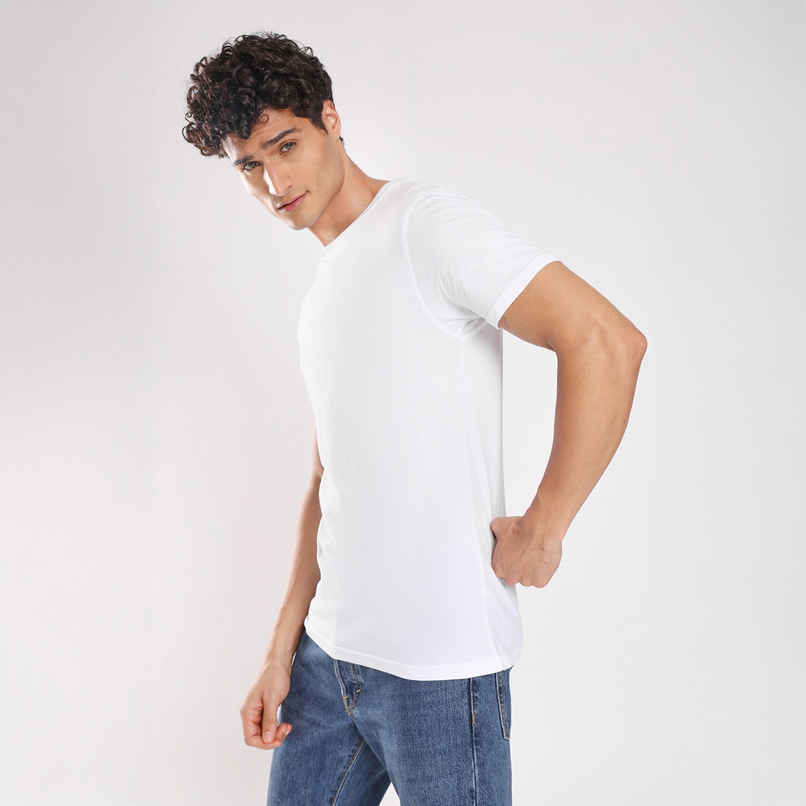 Nobero Men's Plain Classic Fit T-shirt | White - L