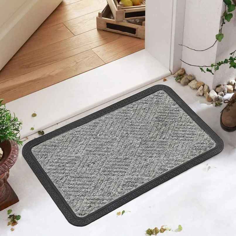 Status PP Rubber Border Mat | 38 cm x 58 cm | Grey