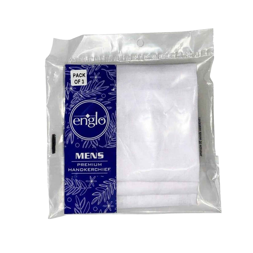 Englo Men's Solid Cotton Handkerchief | White - Free Size