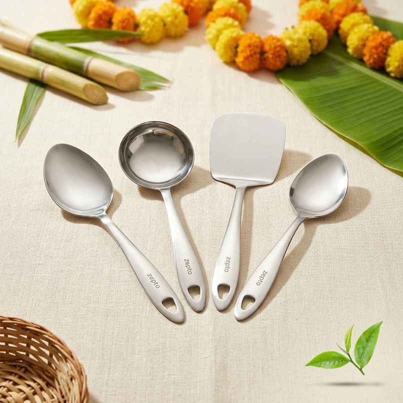 Jensons Stainless Steel Serving Tool Set 4 Pieces | Kitchen Utensils