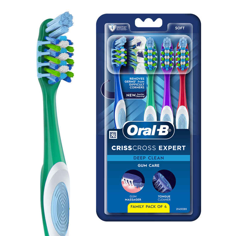 Oral-B Criss Cross Gum Care Manual Toothbrush, Family Pack Toothbrushes, Soft, For Adults Oral-B Criss Cross Gum Care Manual Toothbrush, Family Pack Toothbrushes, Soft, For Adults