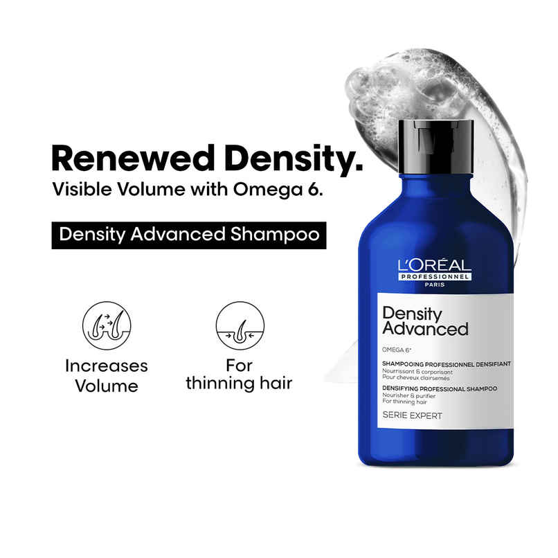 L'Oreal Professionnel Density Advanced Shampoo for Thinning Hair Visibly Increases Volume L'Oreal Professionnel Density Advanced Shampoo for Thinning Hair Visibly Increases Volume
