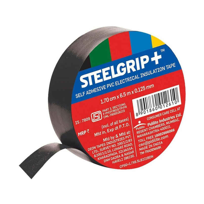 Steelgrip PVC Electrical Insulation Tape 6m | Self-Adhesive Wire Protection Tape