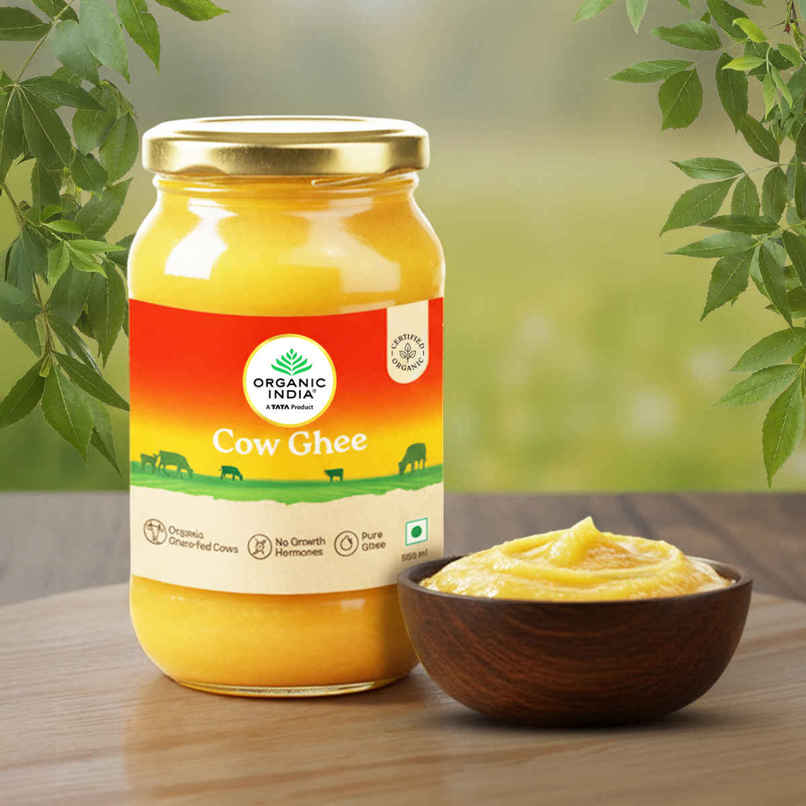 A Tata Product - Organic India Pure Cow Ghee | Glass Bottle | Labs Tested On 250+ Parameters A Tata Product - Organic India Pure Cow Ghee | Glass Bottle | Labs Tested On 250+ Parameters