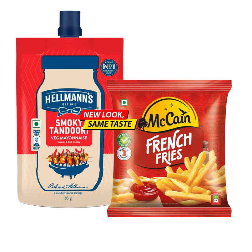 Hellmann'S Smoky Tandoori Mayo (85g) & Mccain French Fries | Crispy & Ready To Cook (420g) Combo