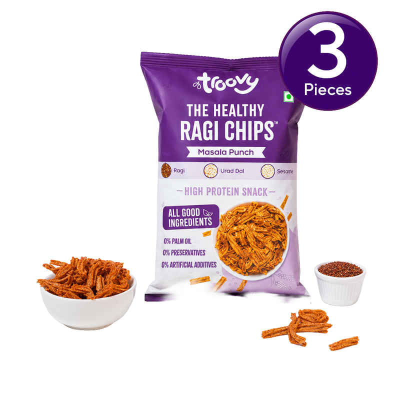 Troovy Healthy High Protein Ragi Chips (No Palm Oil, No Chemicals) Combo Troovy Healthy High Protein Ragi Chips (No Palm Oil, No Chemicals) Combo