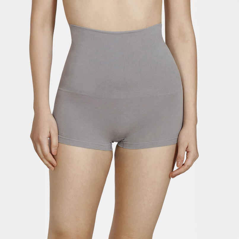 Zivame Women's Tummy Control Midwaist Boyshort | Grey - M