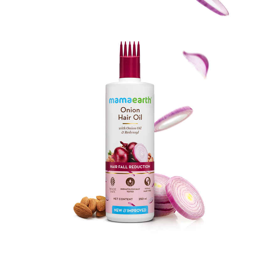 Mamaearth Onion Hair Oil for Hair Fall Control with Onion & Redensyl