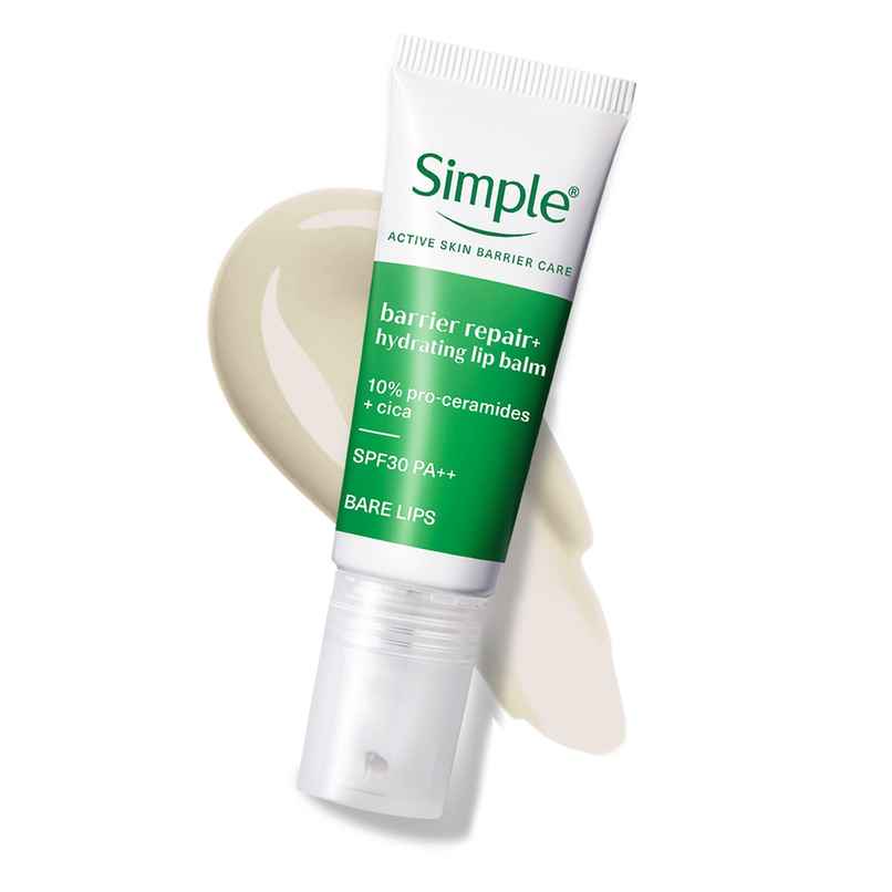 Simple Barrier Repair+ Hydrating Lip Balm | SPF 30 | For Sensitive Lips with Proceramides | Bare Simple Barrier Repair+ Hydrating Lip Balm | SPF 30 | For Sensitive Lips with Proceramides | Bare