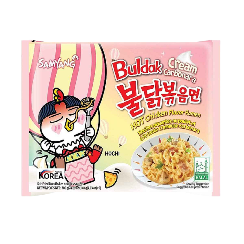 Samyang Korean Buldak Cream Carbonara Hot Chiken Flavor Ramen Stir-Fired Noodle Non Veg