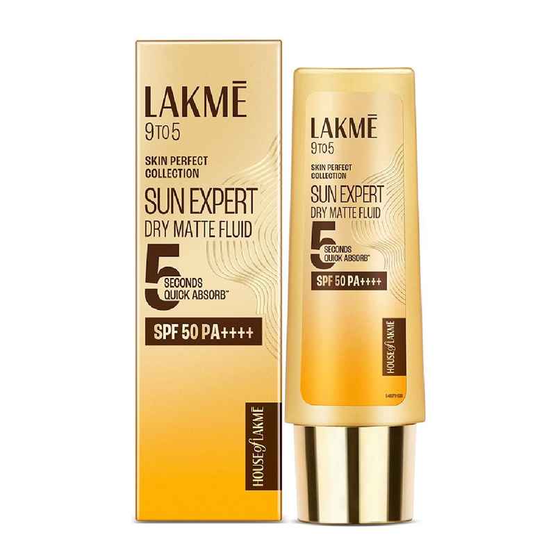 Lakme Sun Expert Dry Matte Fluid Spf 50++++ Sunscreen With 1% Niac & Ceramide, For Oily Skin