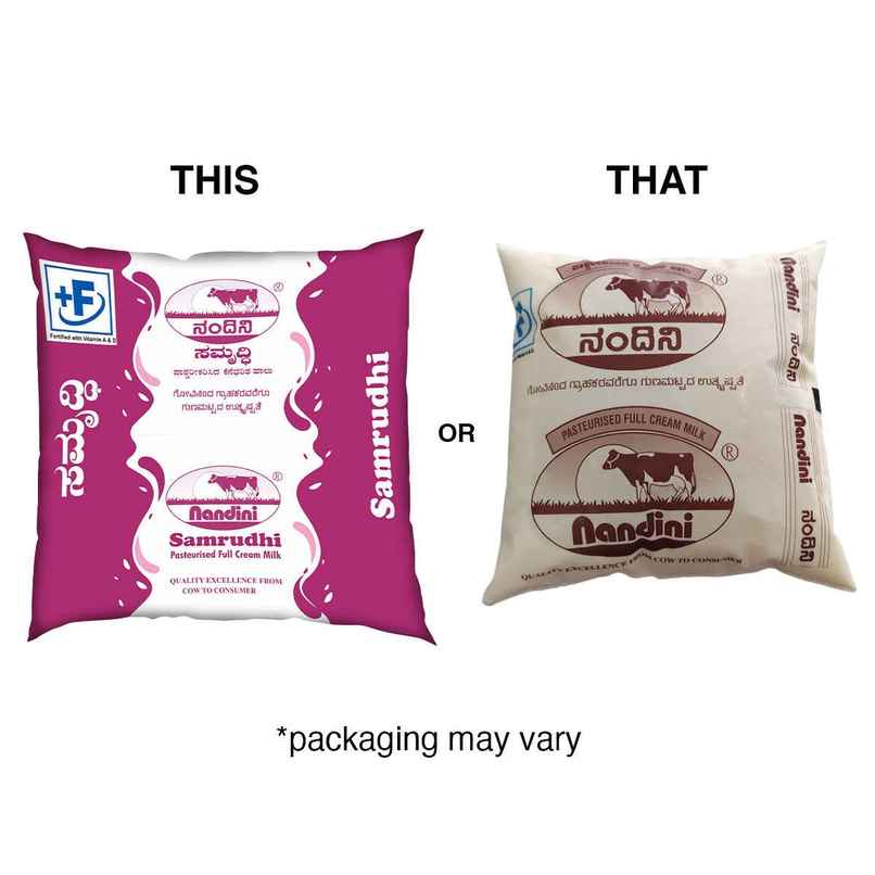 Nandini Samrudhi Pasteurised Full Cream Fresh Milk | Pouch Nandini Samrudhi Pasteurised Full Cream Fresh Milk | Pouch
