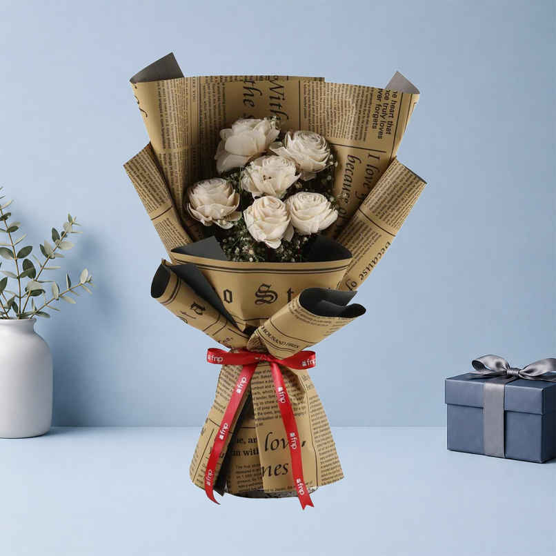 Natural Shola Pith Flower Delight Bouquet | Gift Set | FNP