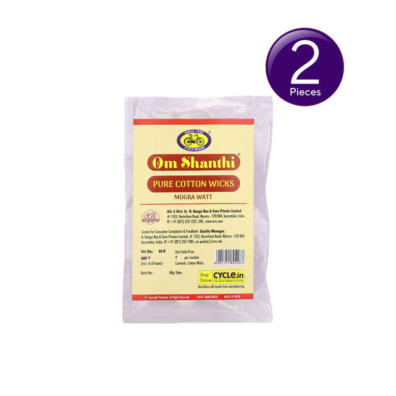 Pure Om Shanthi Cotton Wicks Mogra Watt | 60N | Cycle Combo