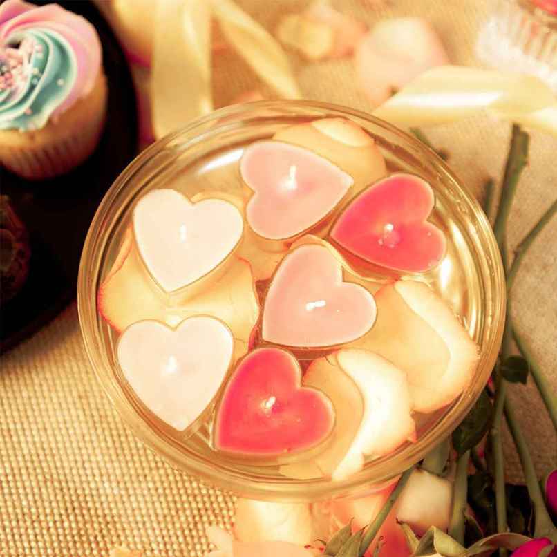 Heart Shaped Scented Tealight Candles | Pack of 12 | Ekam Heart Shaped Scented Tealight Candles | Pack of 12 | Ekam