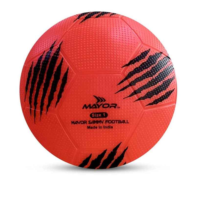 Mayor Sammy Soft Rubber Kids Football For Age Group Below 4 Years - Size- 1 (Pack Of 1, Red) Mayor Sammy Soft Rubber Kids Football For Age Group Below 4 Years - Size- 1 (Pack Of 1, Red)