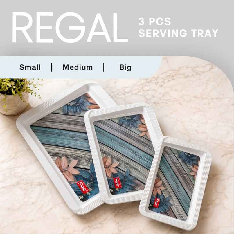 FLAIR Regal Serving Tray Set | Grey