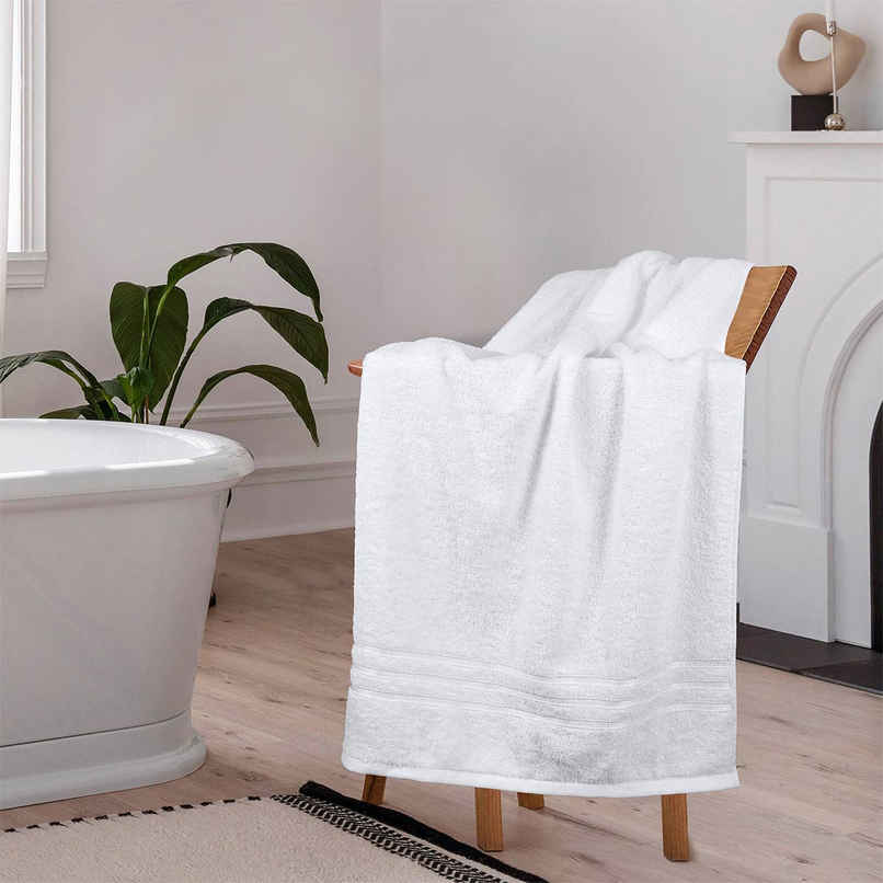 Home Elegance by myTrident Comfort Living Cotton Bath Towel | 70cm x 140cm | 400 GSM | Baby Talc